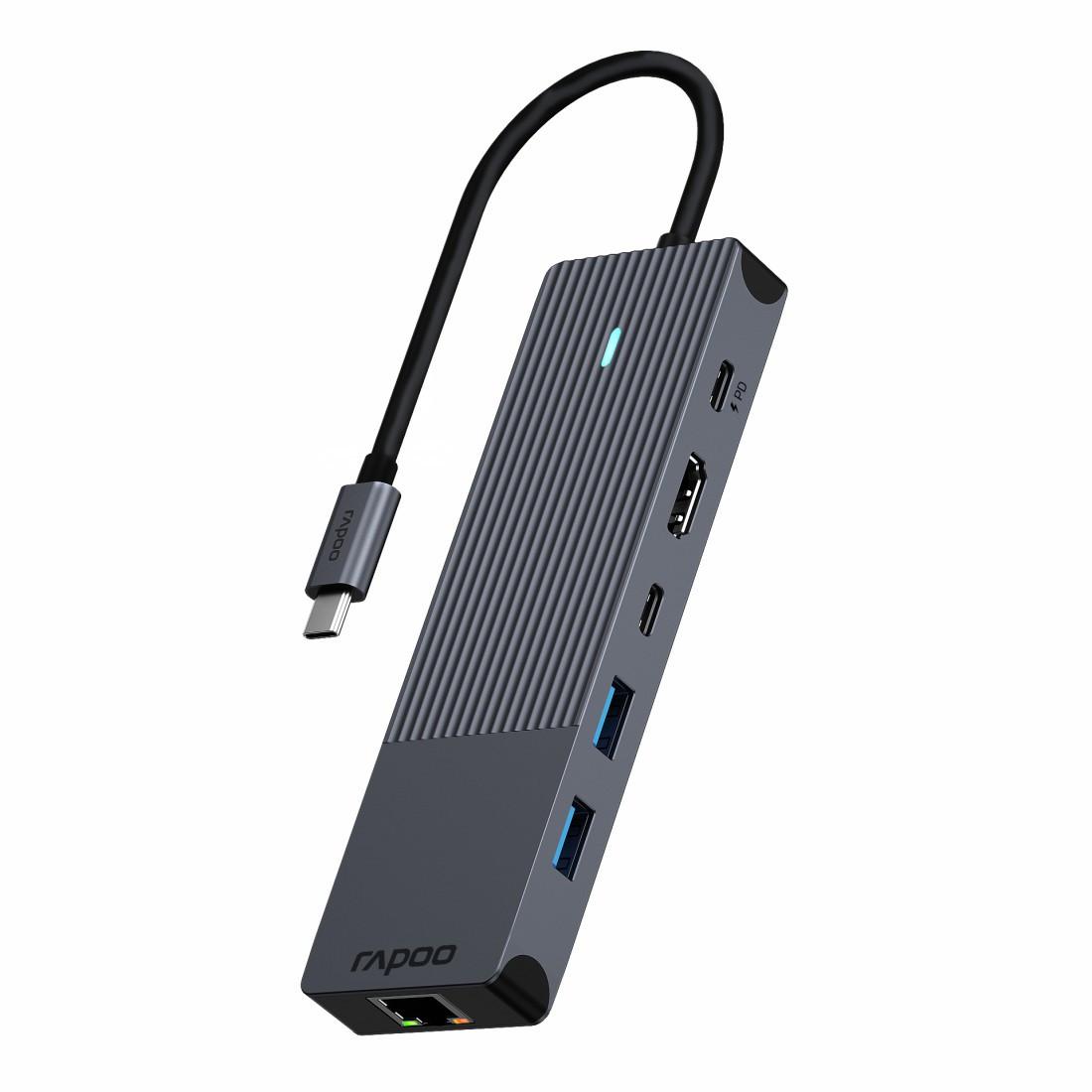 USB-C Multiport Adapter "UCM-2002", 6in1, Grau (00217689)