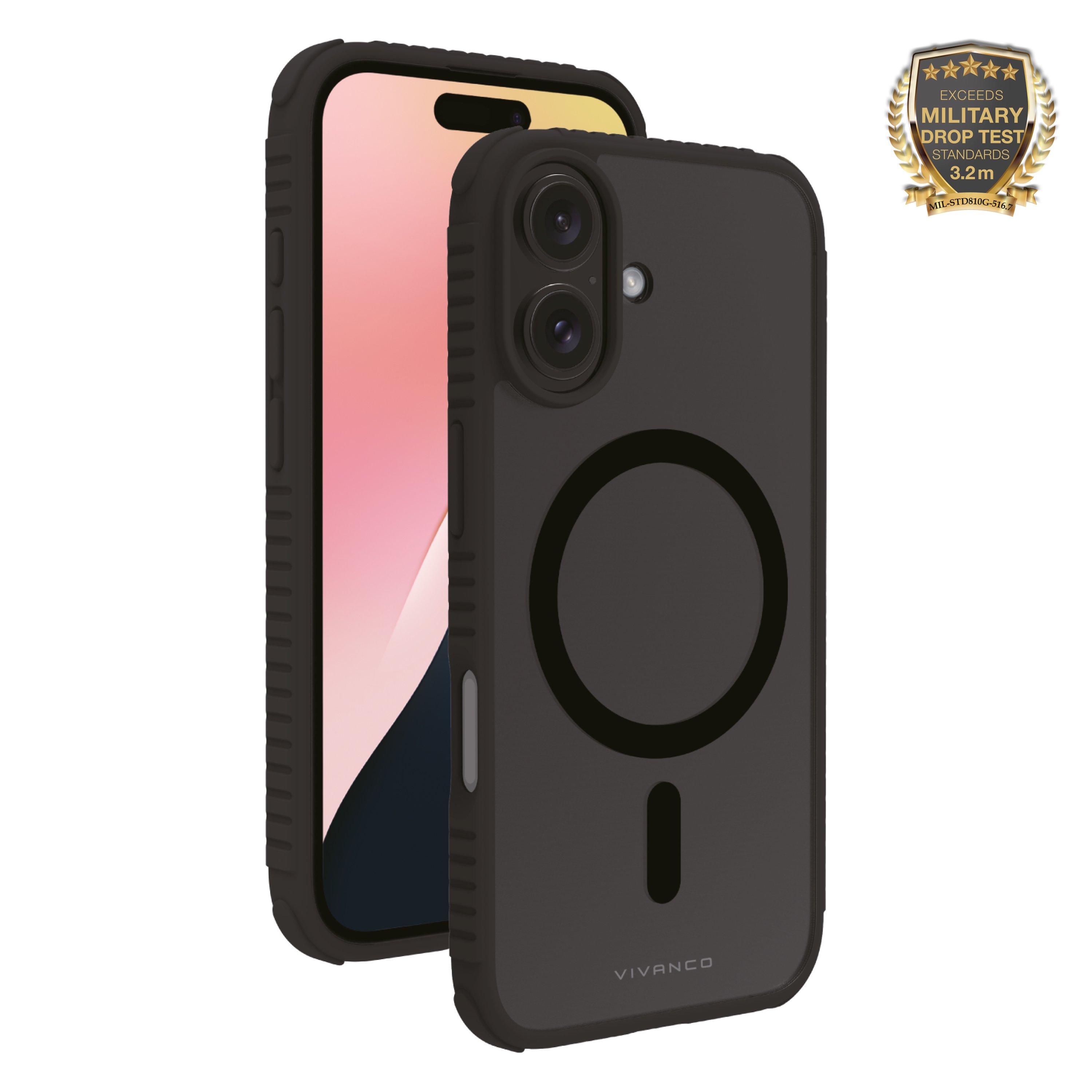 Mag Solid Elite, 360° Anti Shock Cover für iPhone 16, 3.2m Drop-Protection, MagSafe Support (64221) Handyhülle