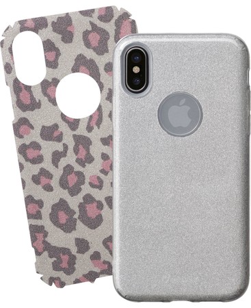Bling 3in1 Backcover für Apple iPhone X, Leo-Print