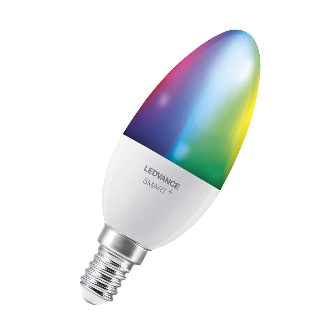 Smarte LED-Lampe WiFi, Kerze, 5W ersetzt 40W, E14, RGBW, matt (00217486)