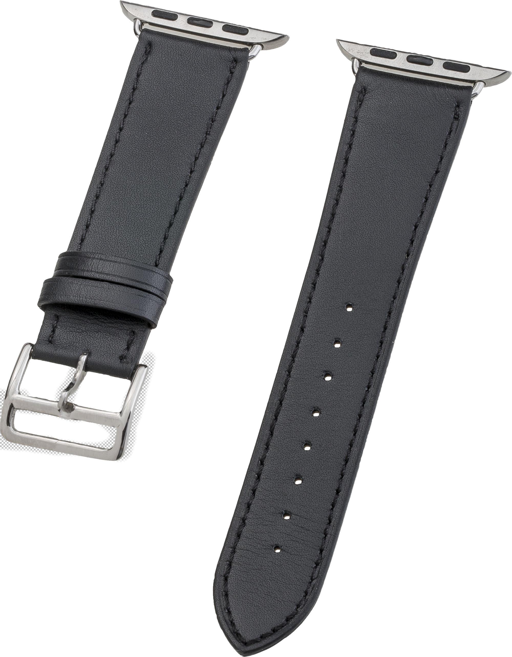 Watch Band für Apple Watch Ultra 49mm/ Watch 45/44mm (Series 4-10)/42mm (Series 1-3) Leather Black