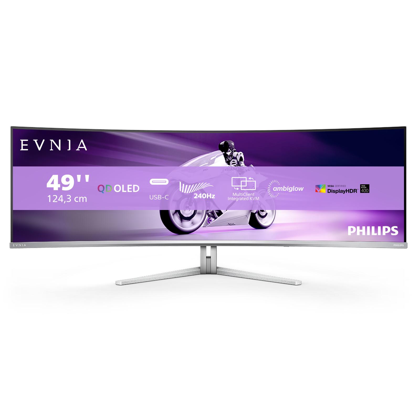 Gaming-Monitor Evnia 8000 49M2C8900/00, Weiß, 48,9 Zoll, Curved, Dual QHD, QD-OLED, 240 Hz, 0,03 ms