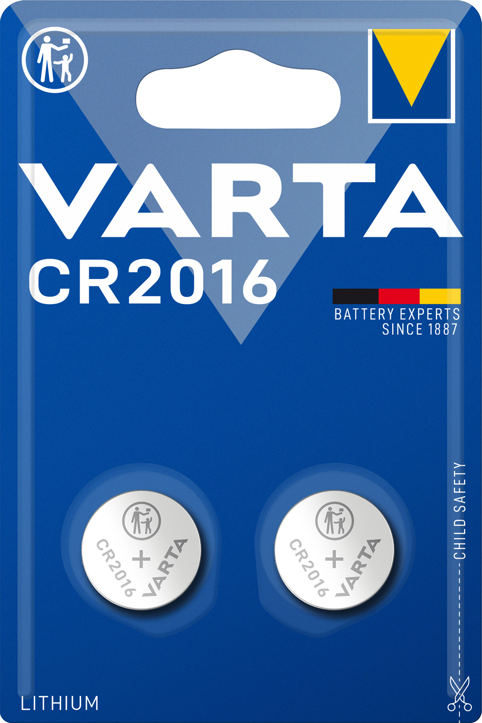 Knopfzelle CR 2016, 2er Blister Batterie
