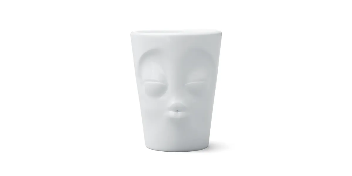 Henkelbecher 350ml - Küssend weiß Tasse