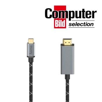 Video-Kabel, USB-C-Stecker - HDMI™-Stecker, Ultra-HD 4K@60Hz, Alu, 1,50 m (00200507)