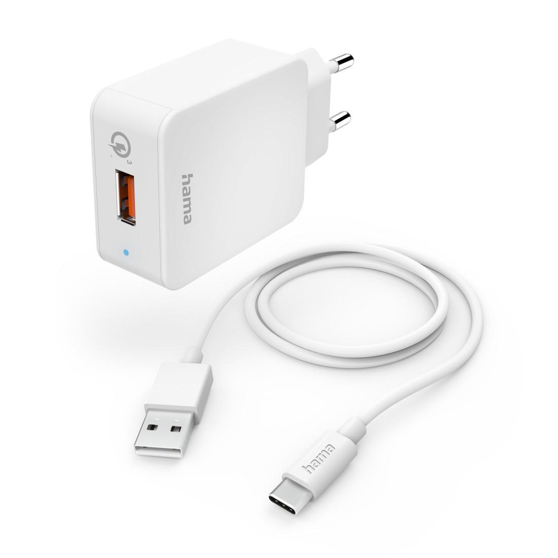 Schnellladegerät mit Ladekabel USB-C, 19,5 W, 1,5 m, Weiß (00201626)