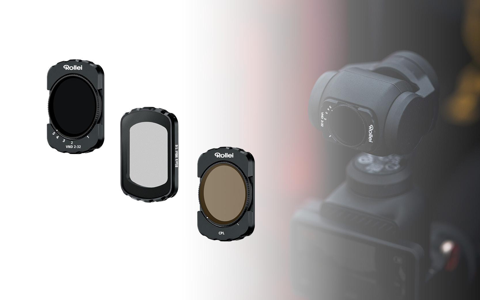 DJI Osmo Pocket 3 Cinema Filter Set 3-in-1 | Black Mist 1/4 , VND 2-32 und CPL