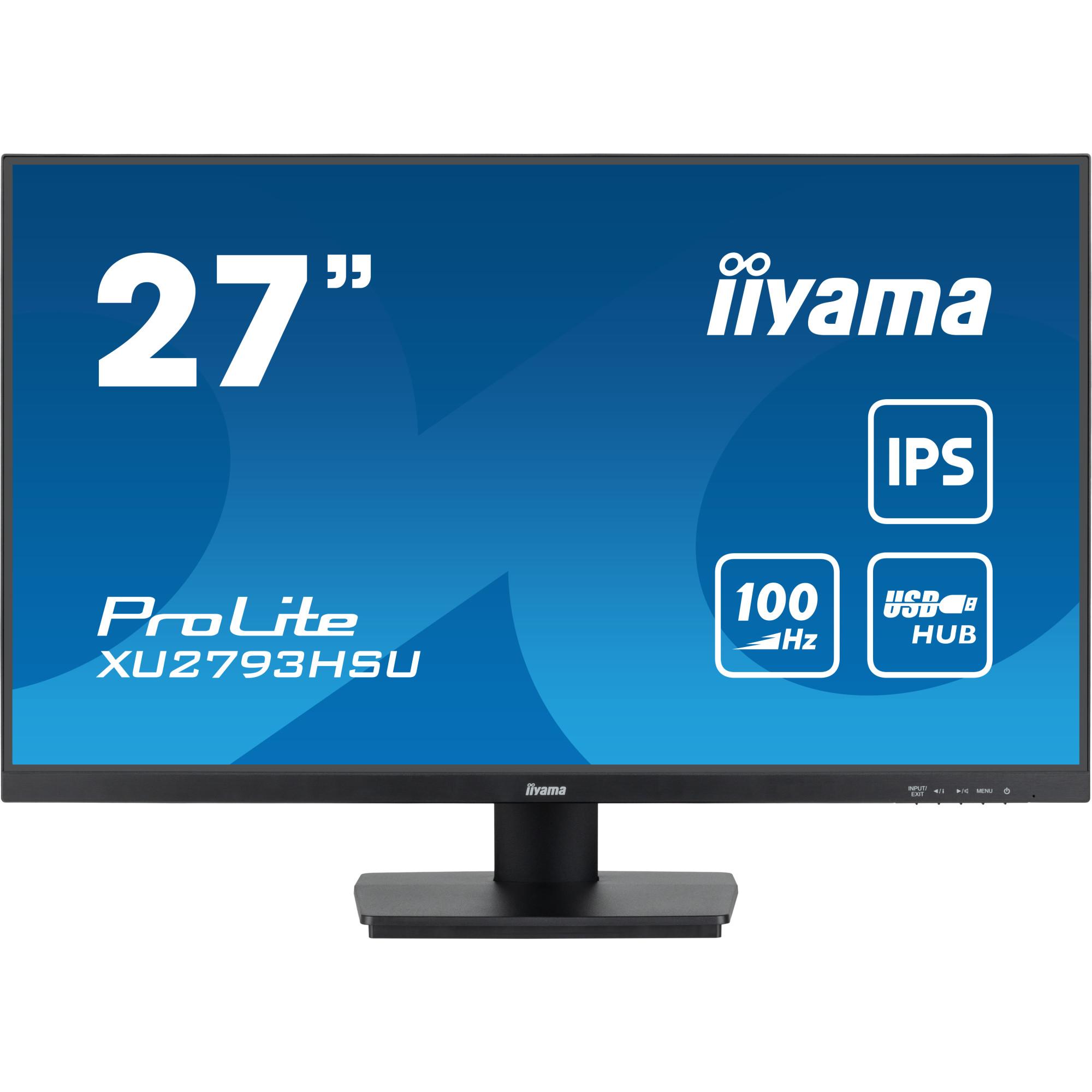 Monitor ProLite XU2793HSU-B6, Schwarz, 27 Zoll, Full HD, IPS, 100 Hz, 1 ms