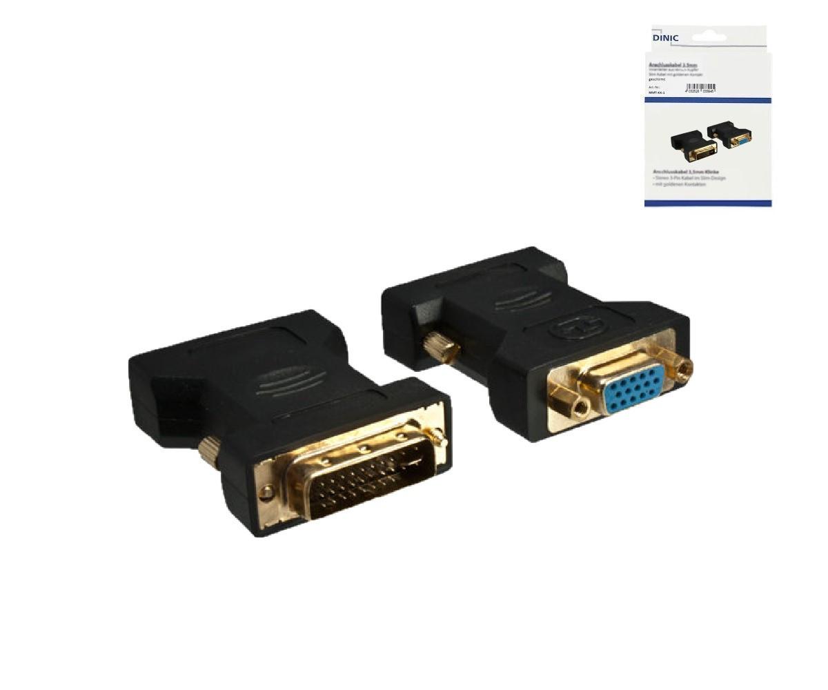 Monitor Adapter DVI-I Stecker auf VGA Buchse, Schwarz