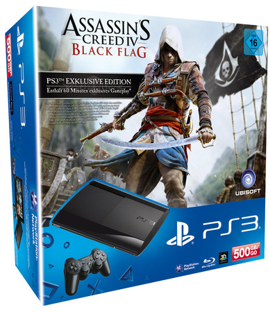 Spielkonsole PS3 500 BLACK+ ASSASS.CREED IV BLACK FLAG