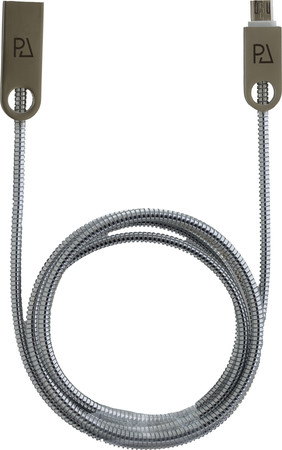 15883 USB Datenkabel Metal High End Micro-USB Silber mit Sync- und Ladefunktion