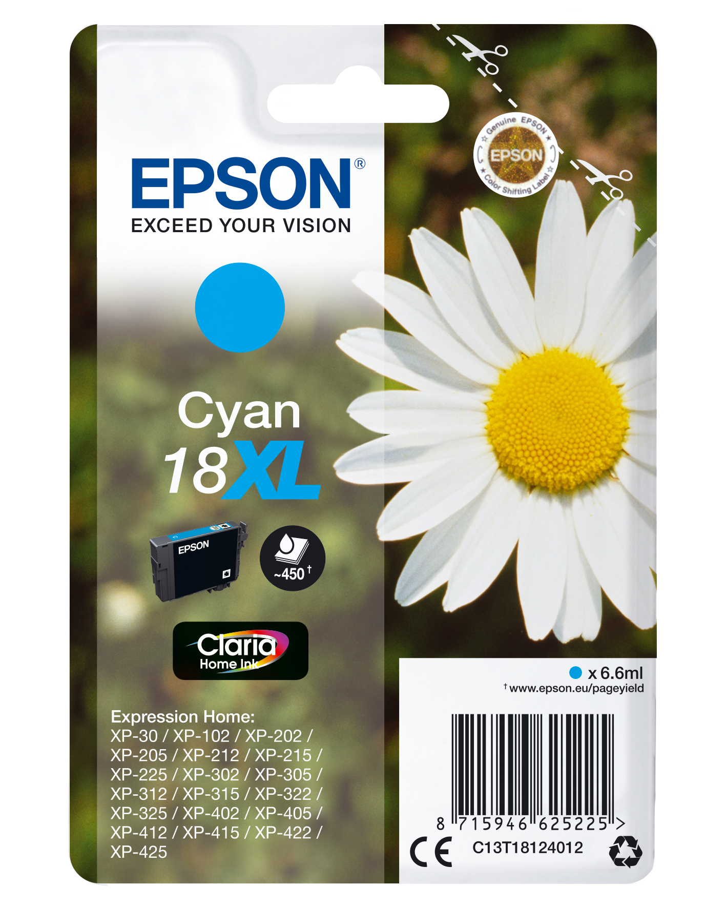 C13T18124012 XL Gänseblume cyan Druckerpatrone