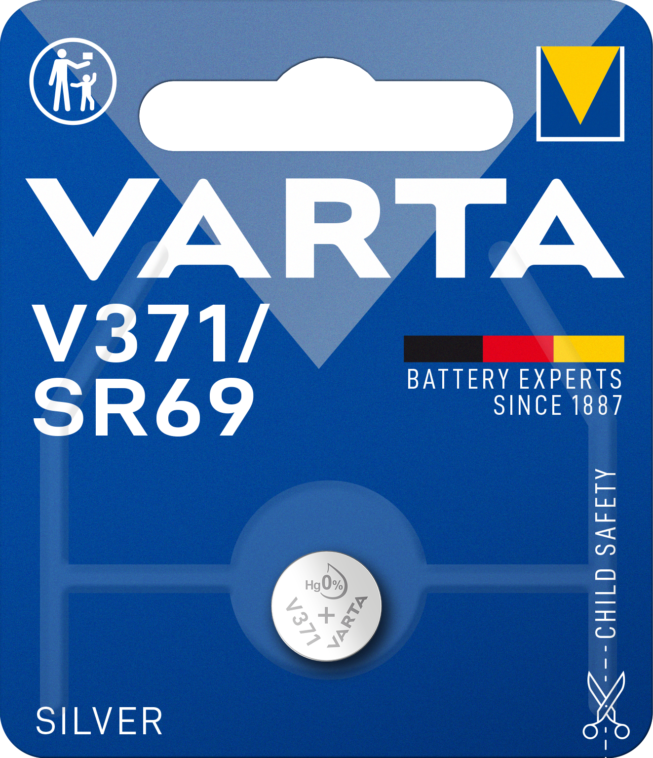 SILVER Coin V371/SR69, 1er Blister Batterie