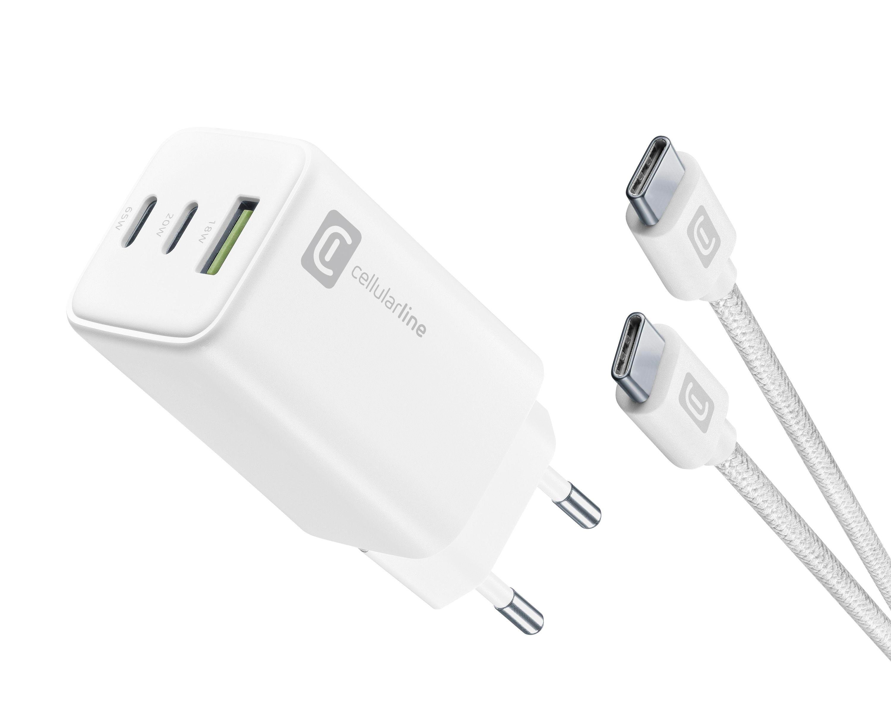 3 Port Multipower Kit 65W Reiselader GaN White (60925) Ladegerät (USB-A + USB-C)