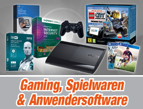 Gaming, Spielwaren und Anwendersoftware