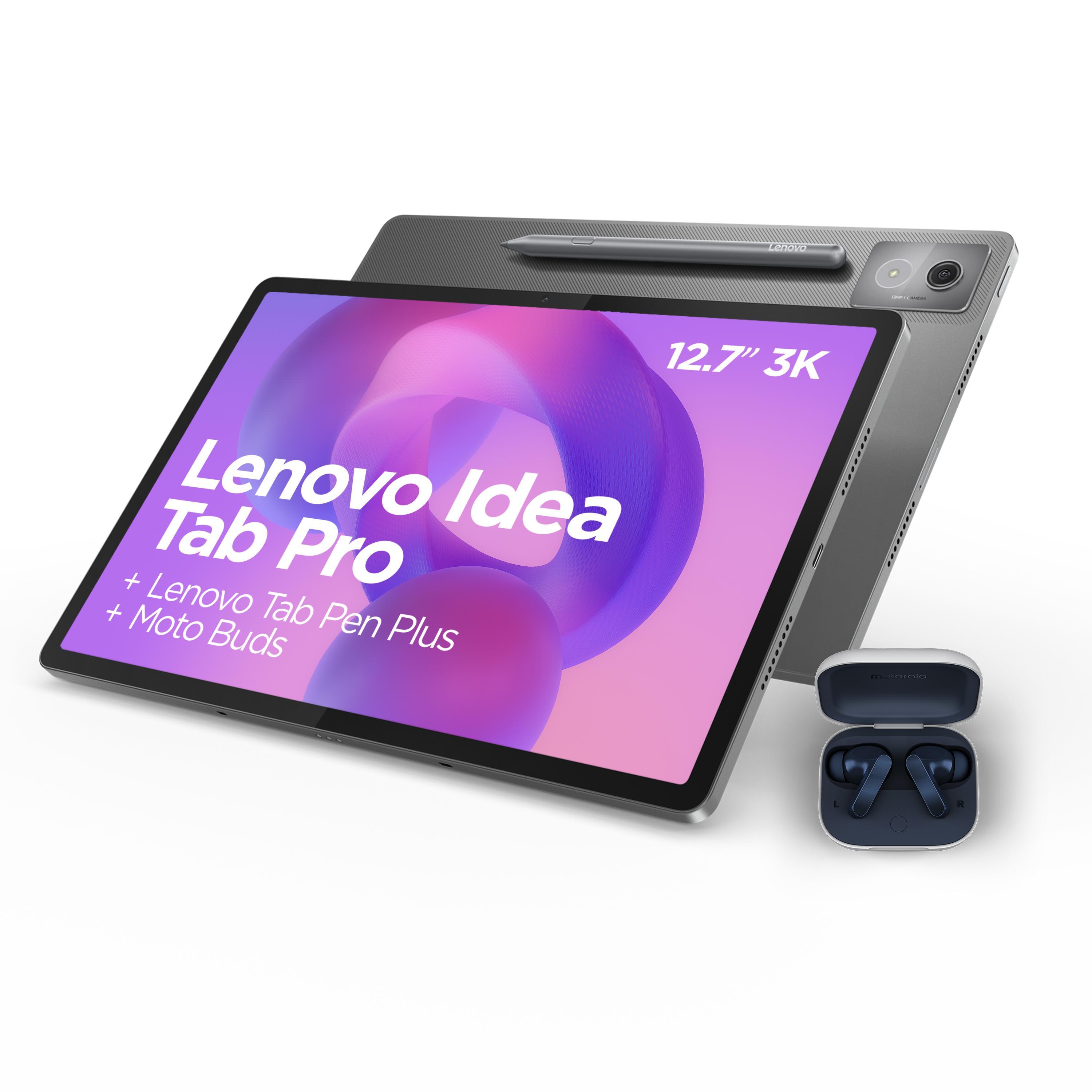 Idea Tab Pro + Stift + Moto Buds, Luna Grey, 12,7 Zoll, MediaTek Dimensity 8300, 8 GB, 128 GB UFS