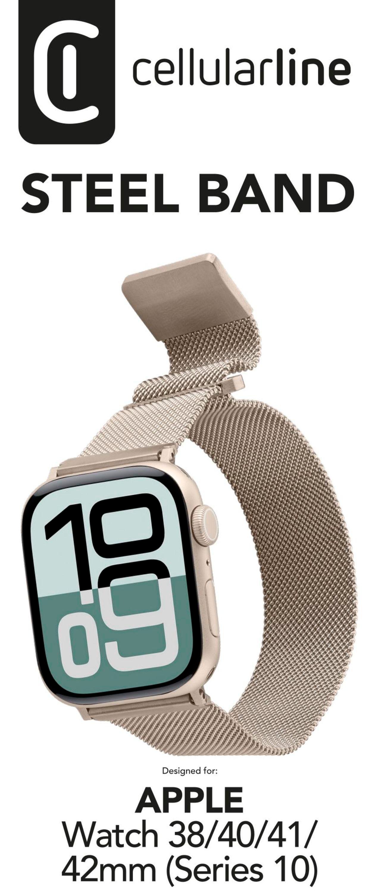 Steel Band für Apple Watch 38/ 40/ 41/ 42mm (Serie 10) Milanaise Beige (611159