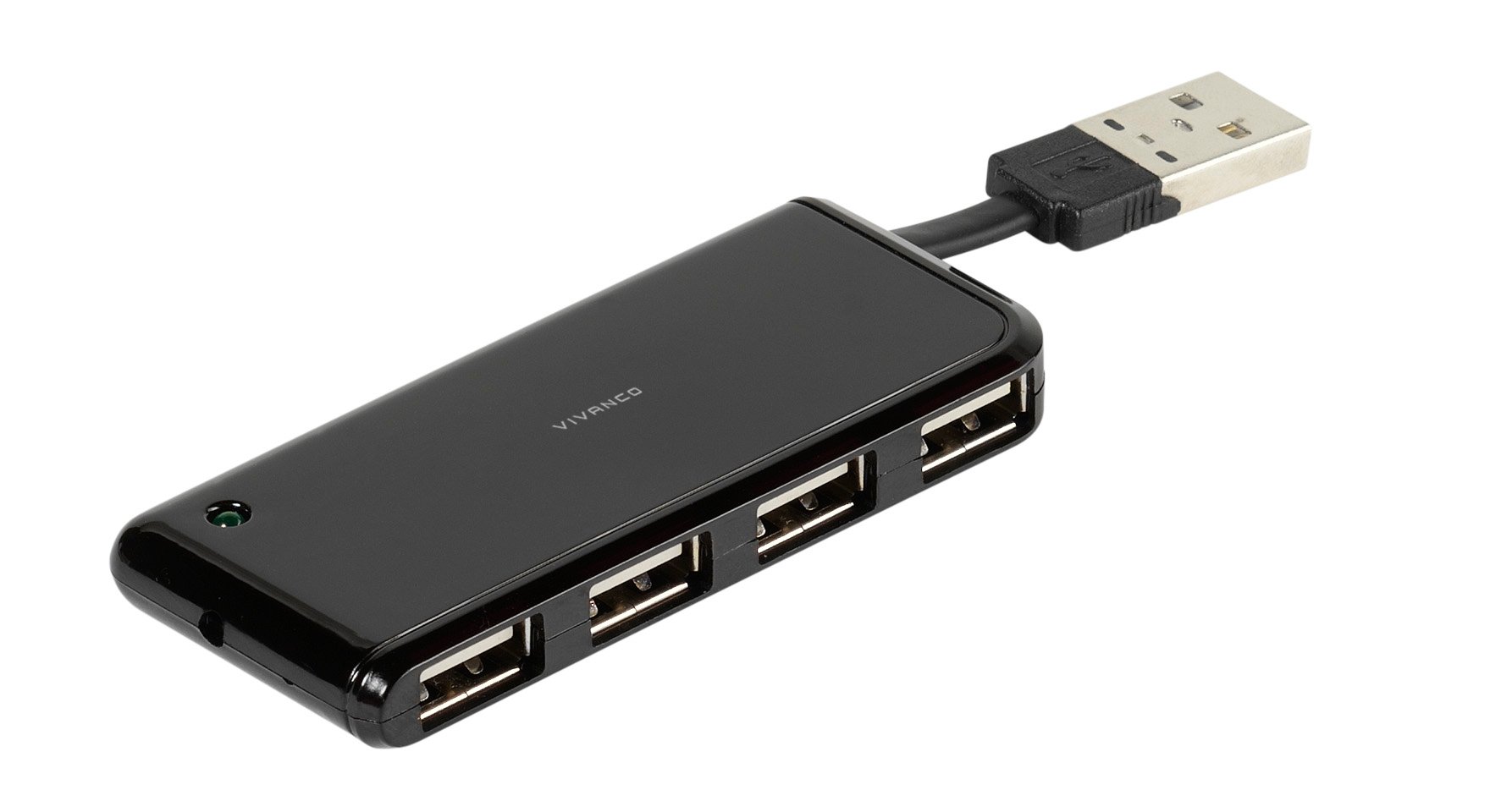 High Speed USB 2.0 Hub 4-Port mit integriertem USB-Anschluss (36660)