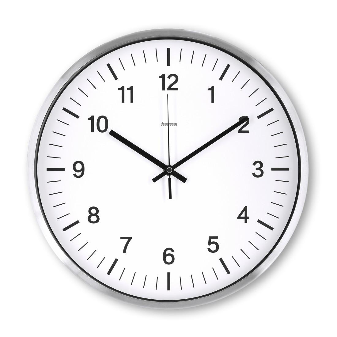DCF-Funkwanduhr "Java", Ø 35 cm, Silber (00185877)