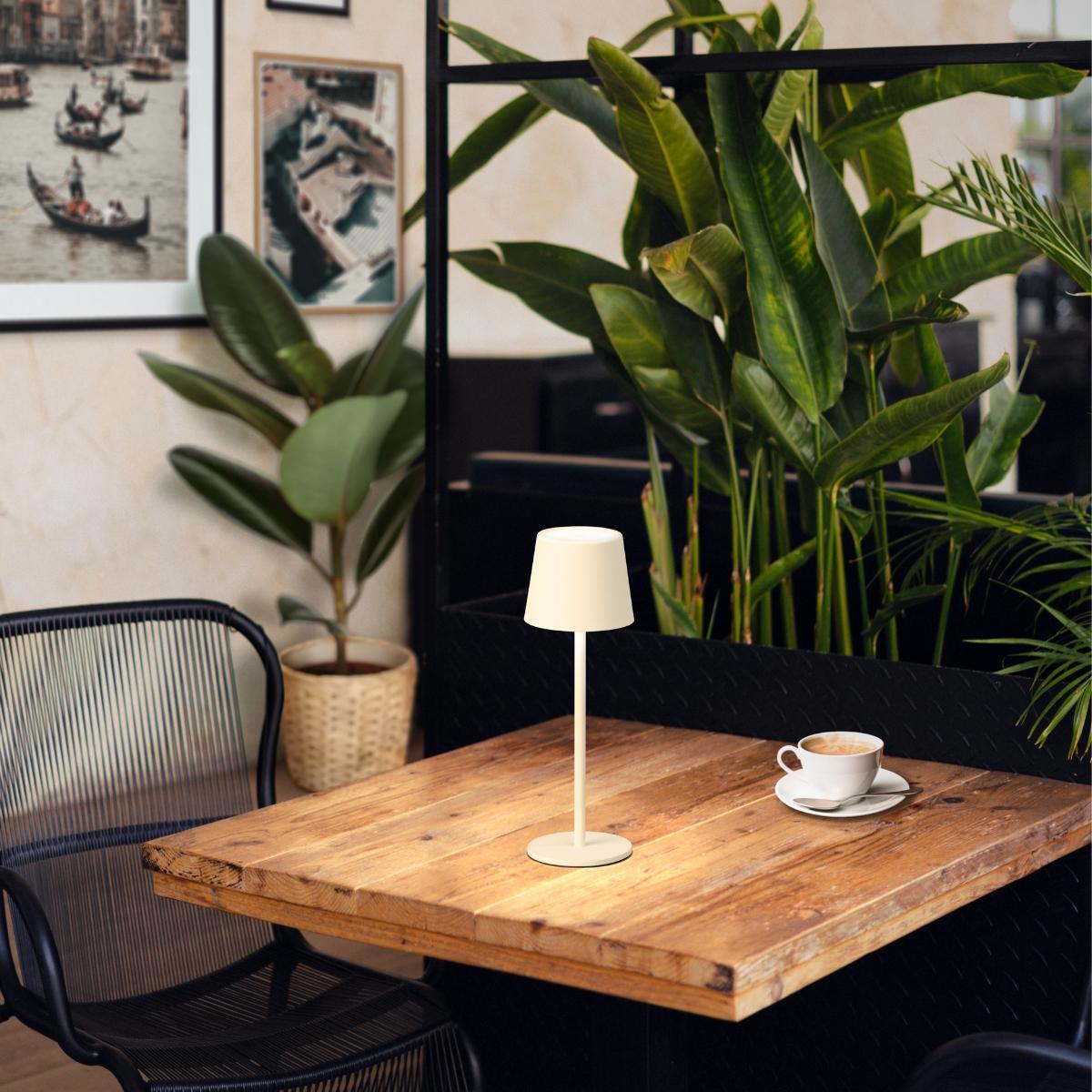 Tischleuchte, mobiles Licht, Roxi | sandbeige
