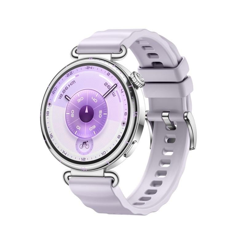 Watch GT6, 41mm, Edelstahlgehäuse mit violettem Fluorelastomerarmband