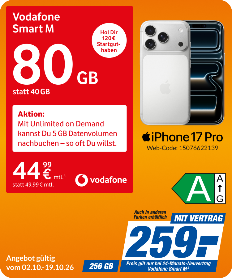 iPhone 17 Pro mit Smart M für 259€!