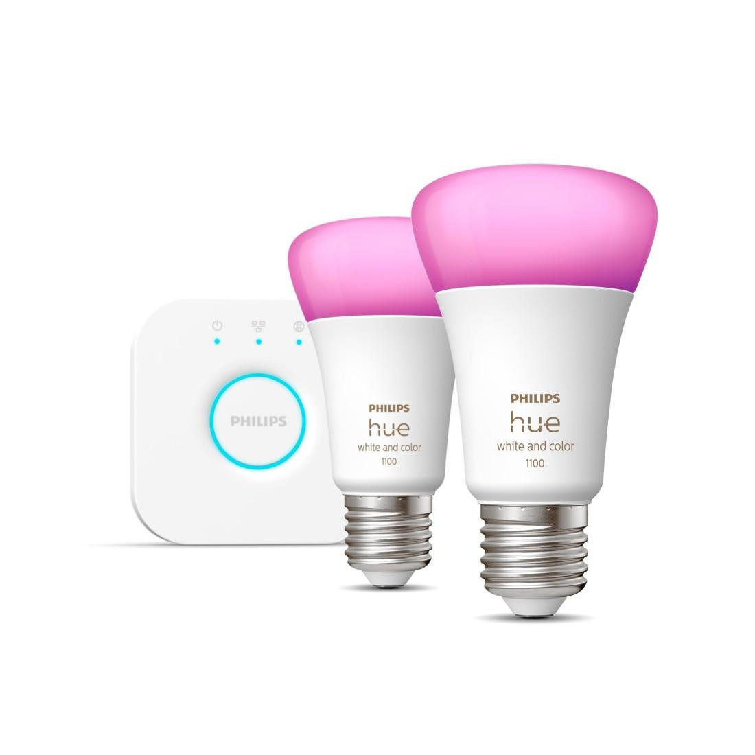 Set "Hue White and Color Ambiance Starter Kit E27", 2x A60 10,5W, Bridge (00212378)