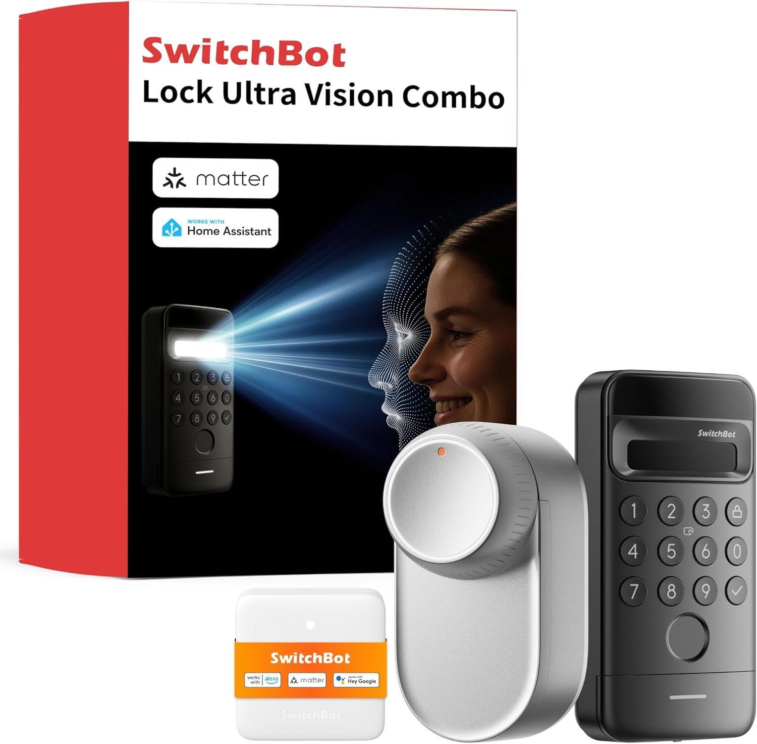 Ultra Vision Bundle- Smart Lock Ultra + Hub Mini Matter + Keypad Vision – Starter Set – Silber