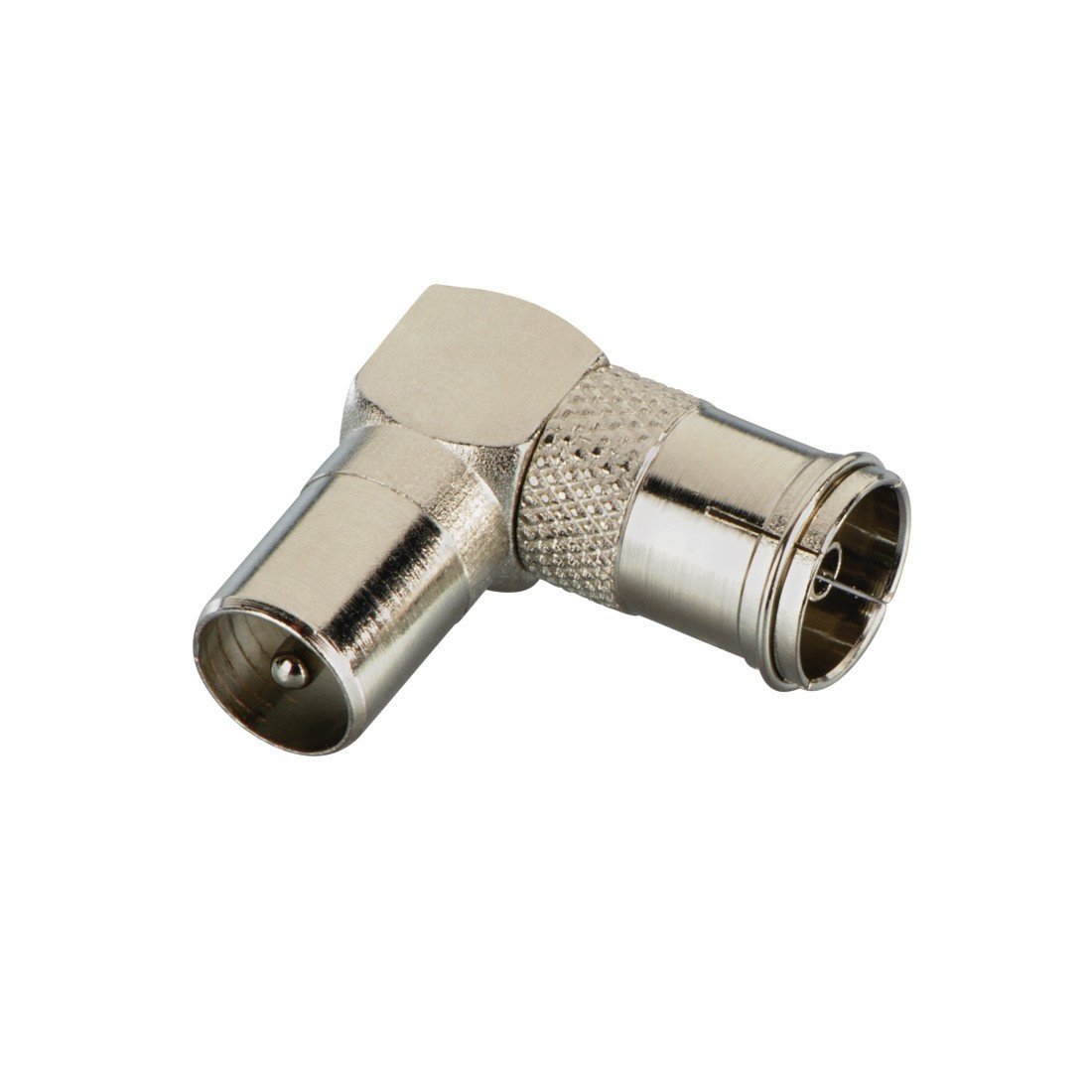 Antennen-Winkeladapter 90° Koax-Stecker - Koax-Kupplung (00107608)