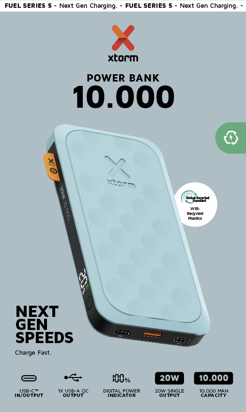 20W Fuel Series Powerbank 10.000mAh Teal Blue (64125)