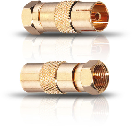 Adapter F-Stecker Koaxial m & w 2St