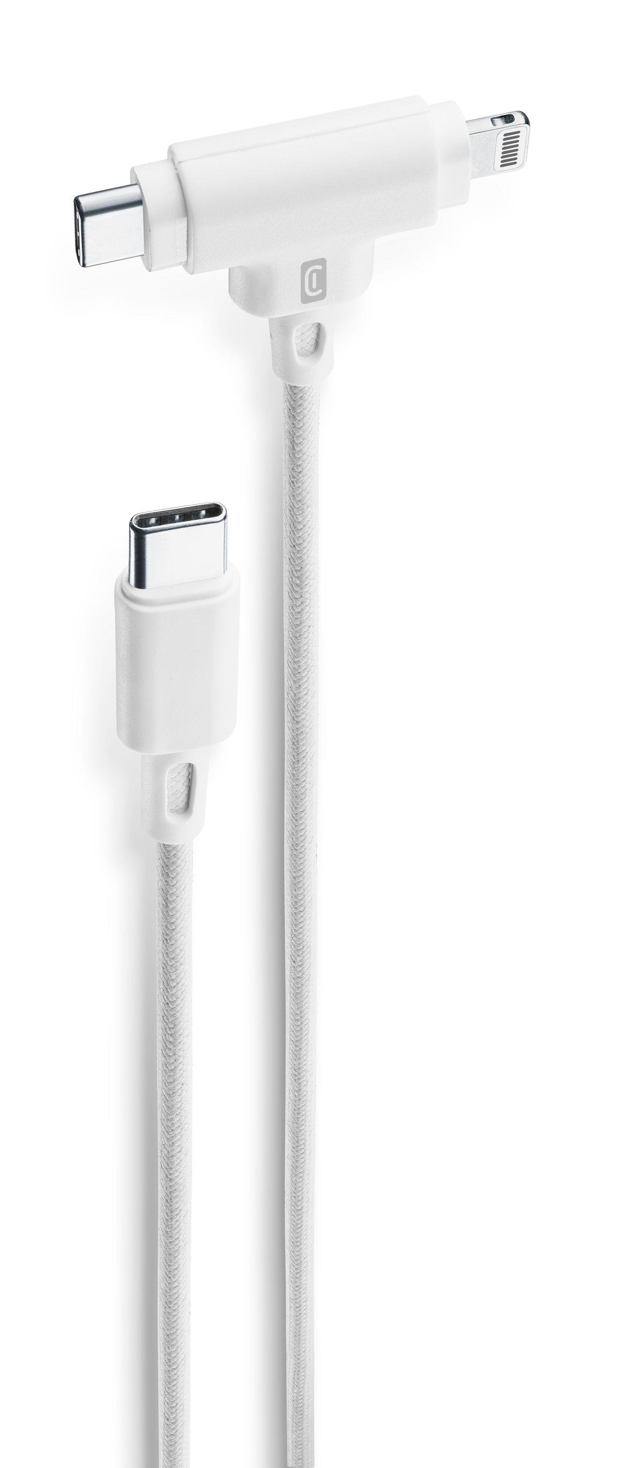Dual Power Data Cable 1,5 m USB Typ-C/ Typ-C/ Lightning White (60790)