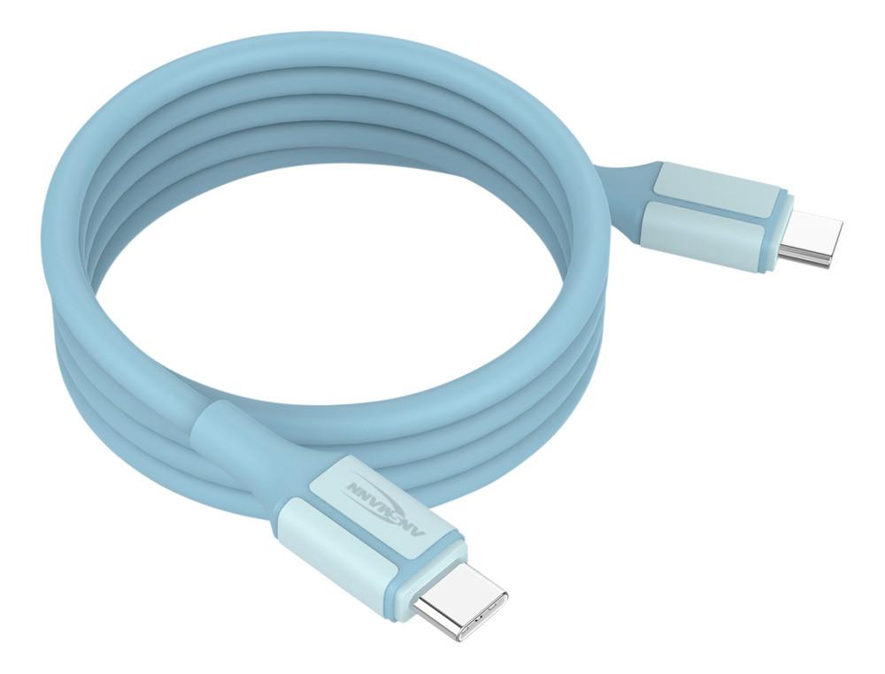 Magnetisches Silikonkabel USB-C auf USB-C, 120cm blau