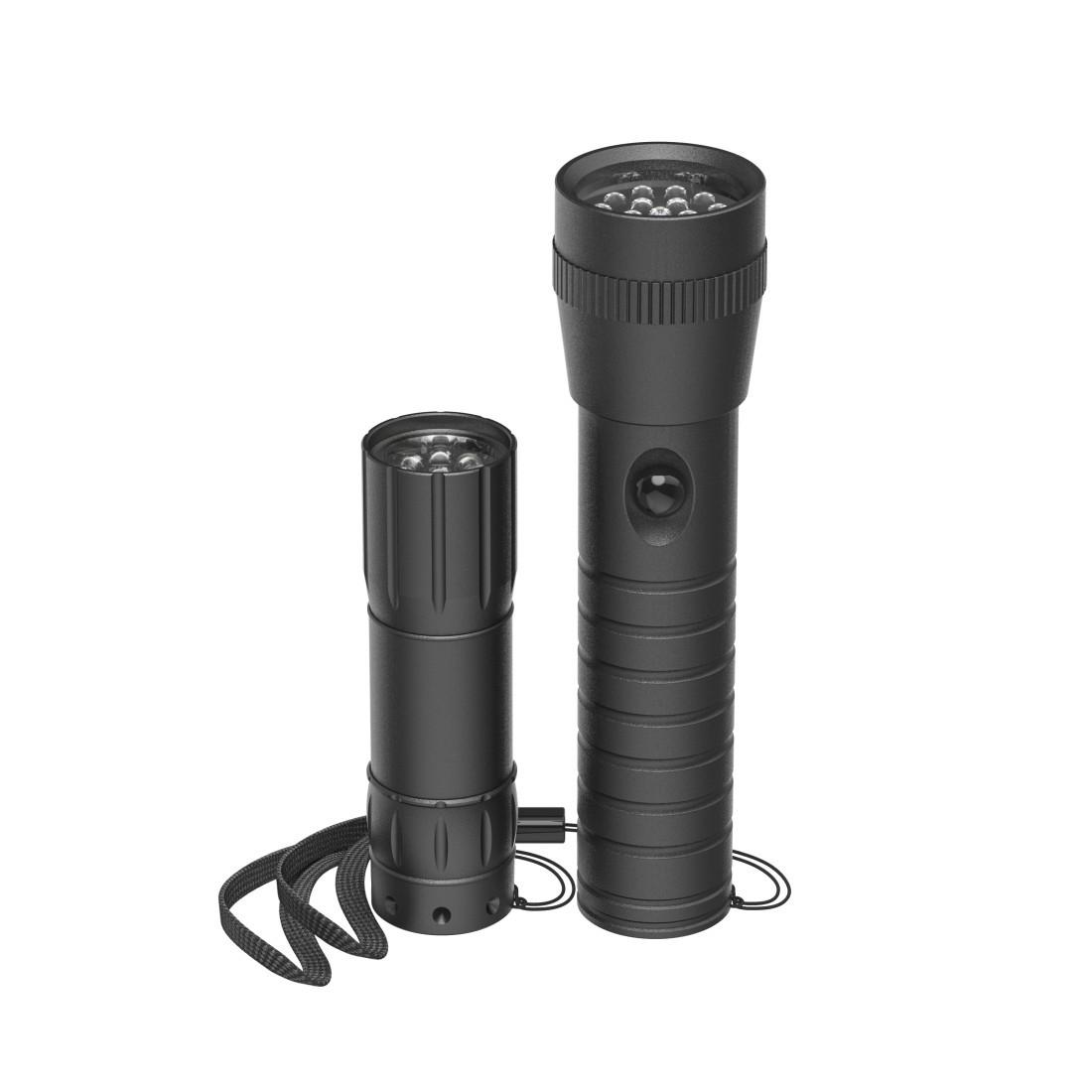 LED-Taschenlampe "FL-DUO", mit Batterien, Aluminium, 2er-Set (00228612)