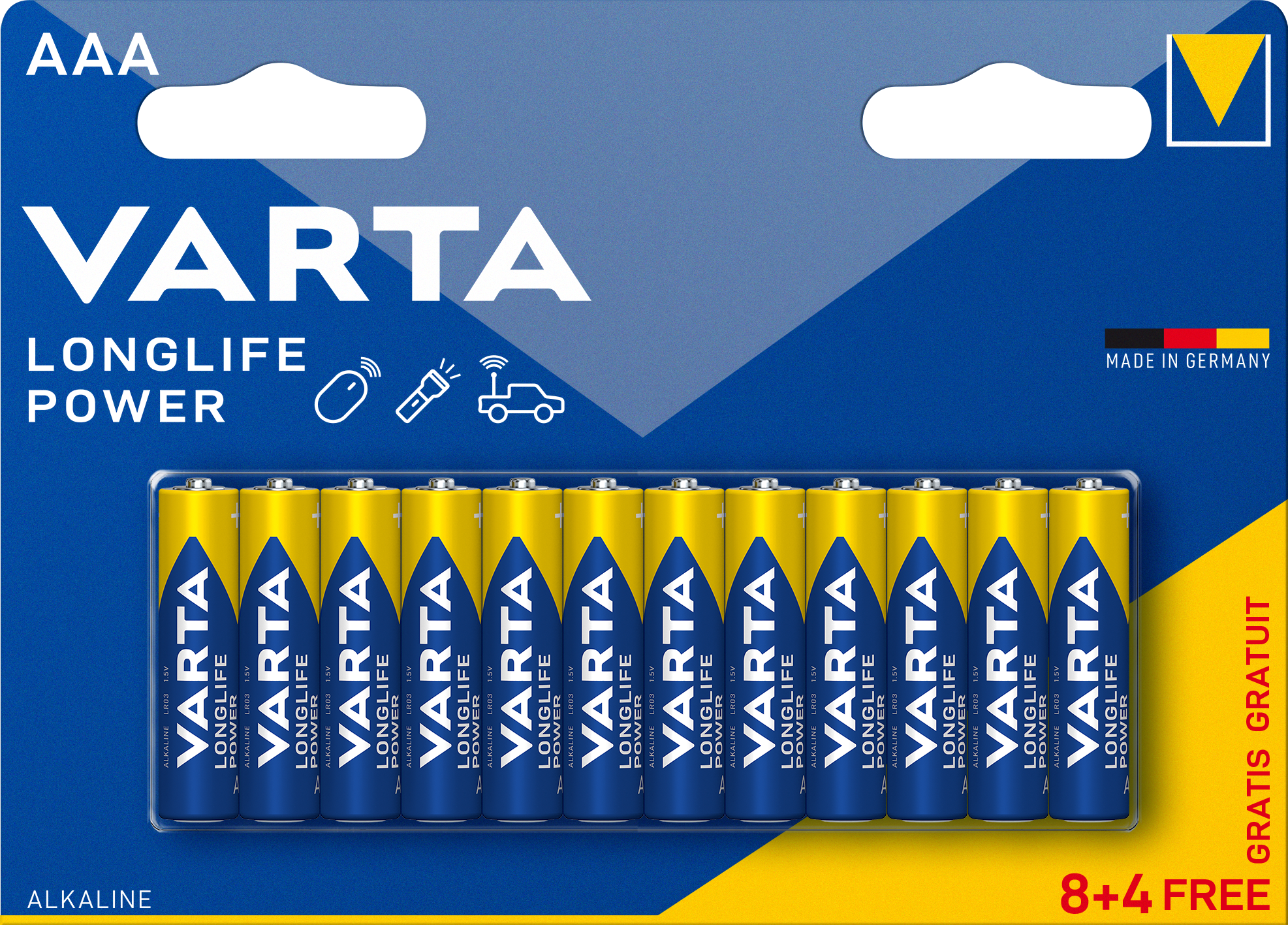 LONGLIFE Power AAA 8+4 Blister Batterie