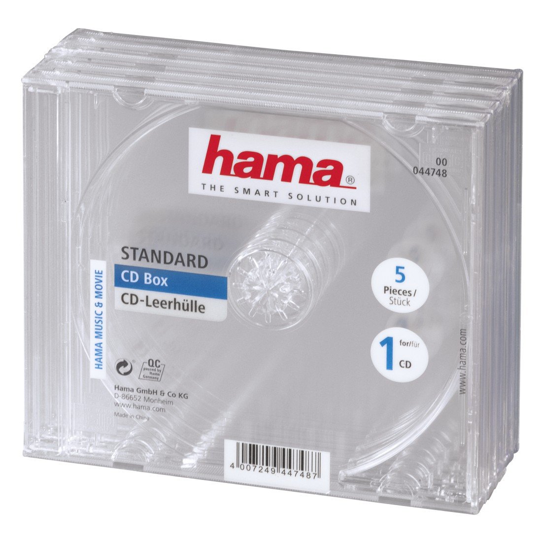 CD-Leerhülle Standard, 5er-Pack, Transparent (00044748)