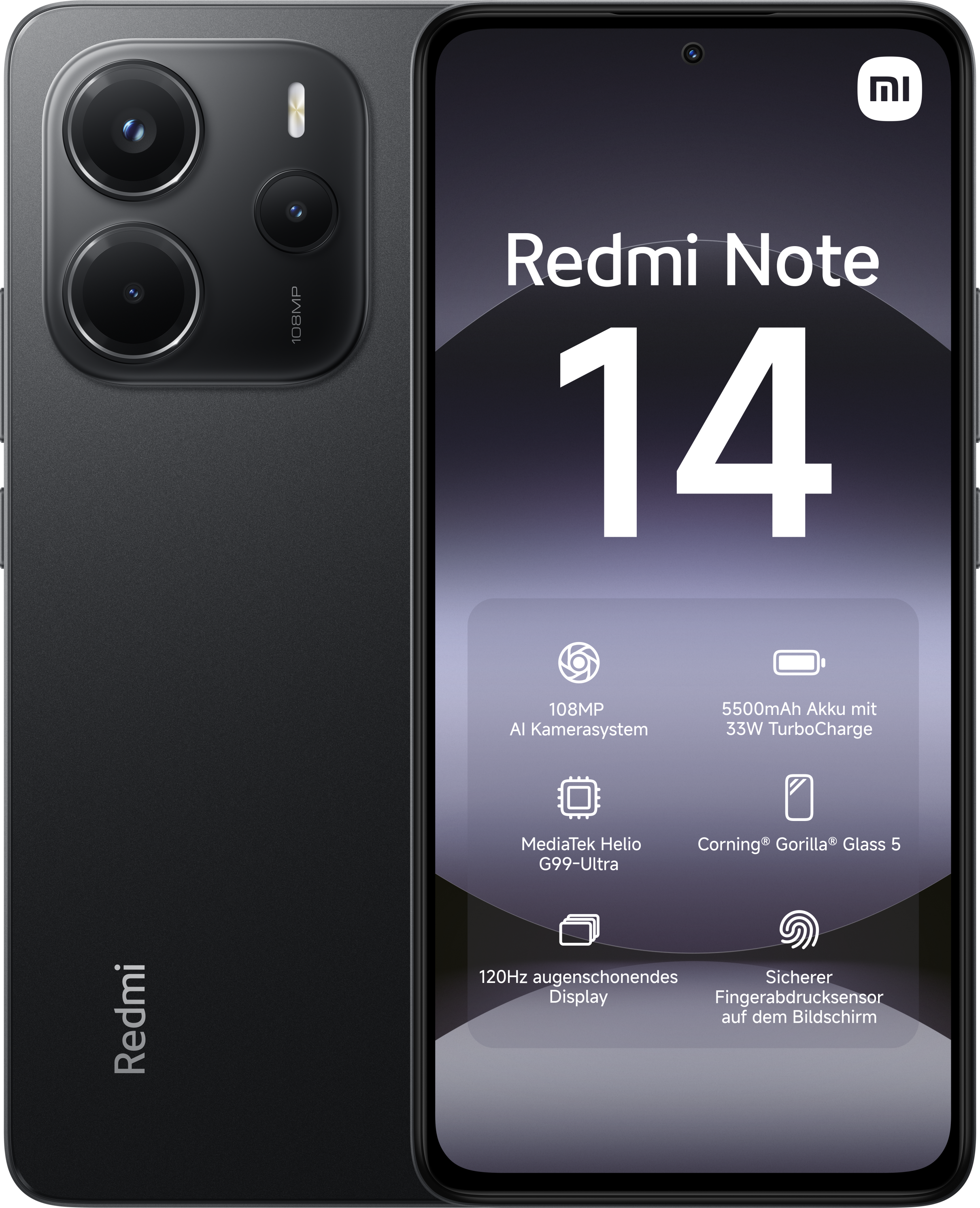Redmi Note 14 4G 6GB + 128GB Midnight Black Smartphone
