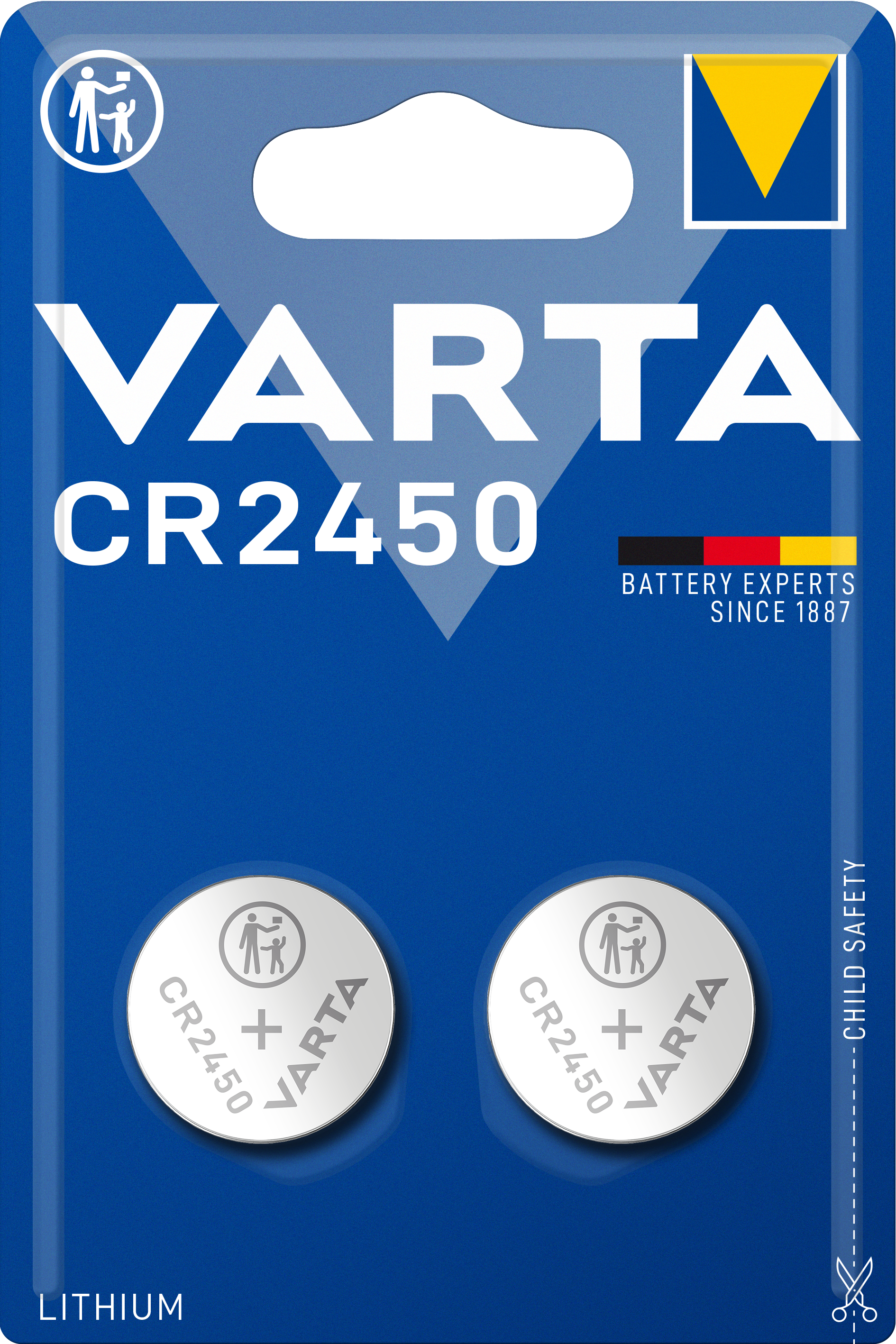 LITHIUM Coin CR2450, 2er Blister Batterie