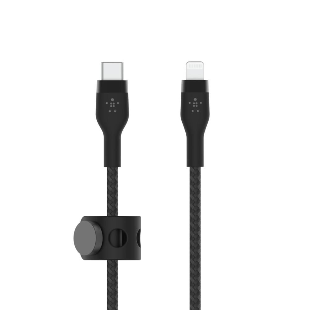 PRO Flex Lightning/USB-C Silikon-Kabel 1m schwarz