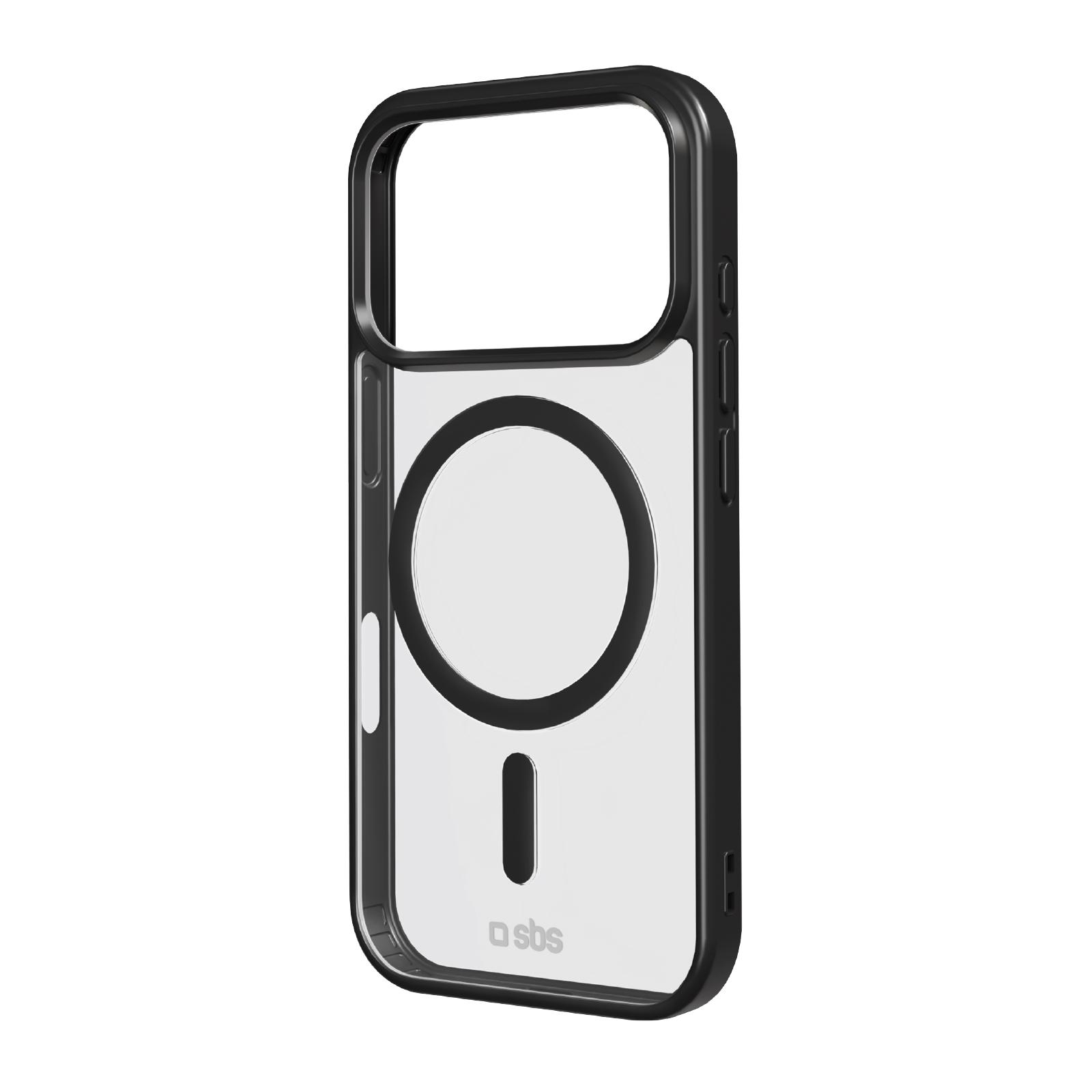 Case für iPhone 17 Pro mit farbigen Rändern, kompatibel mit MagSafe Aufladung, Schwarz