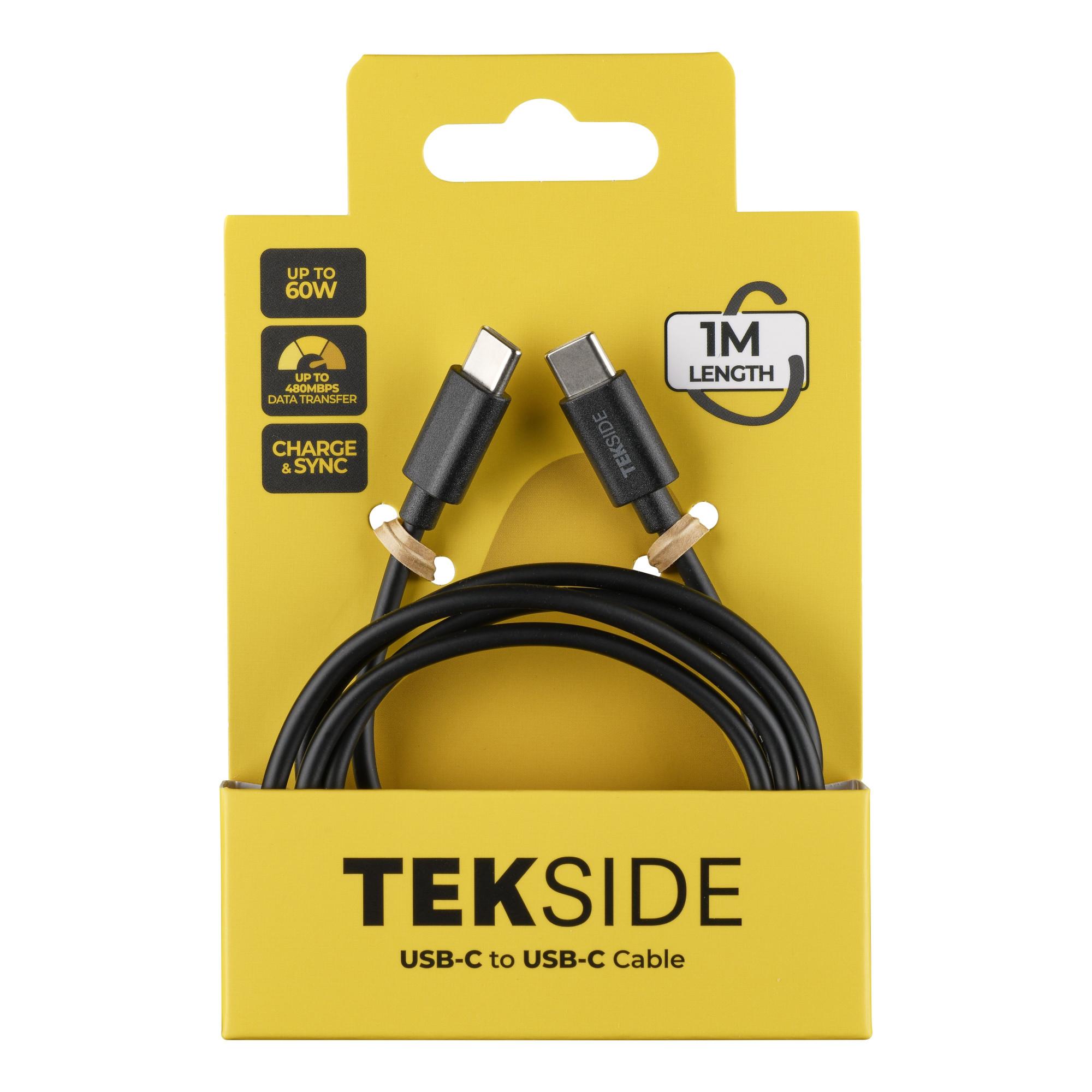 TEKSIDE Data Cable 1m USB-C/ Typ-C Black (61504)