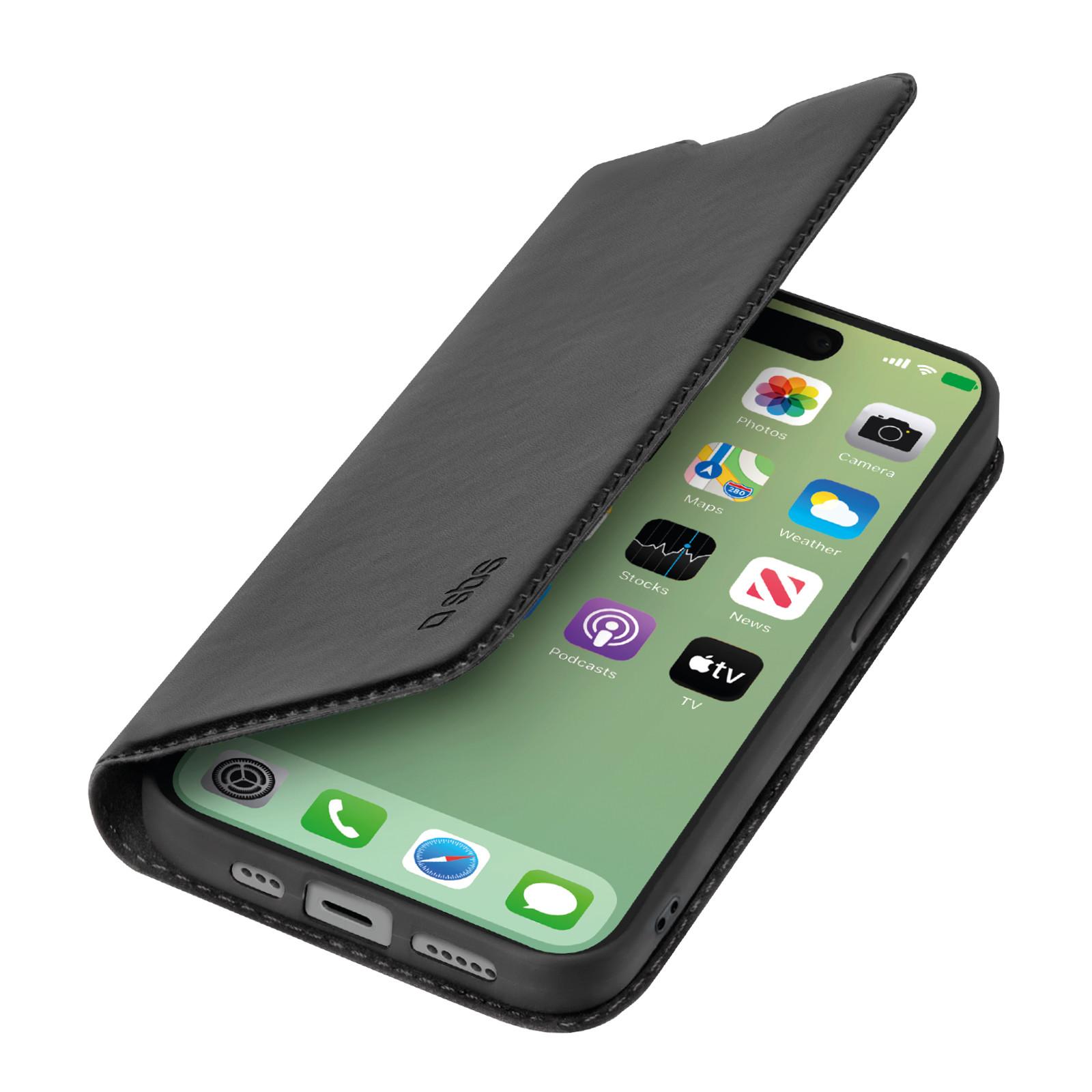 Bookcase Wallet Lite-Hülle für iPhone 15 Pro Max Schwarz