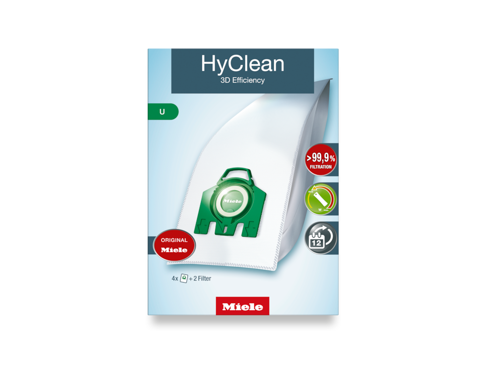 HyClean 3D Efficiency U (4 Beutel, 2 Filter) Staubsaugerbeutel