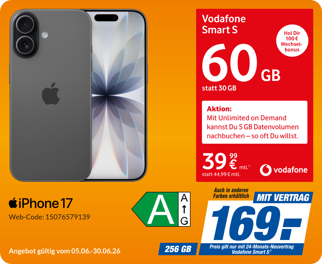 iPhone 17 mit Smart S für 169€!