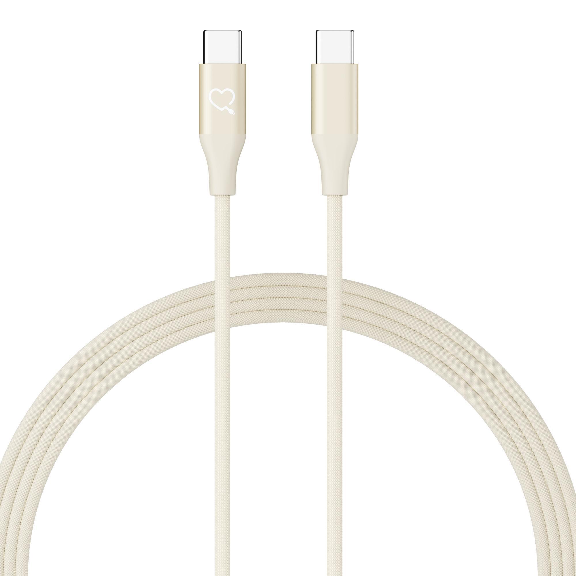 Premium Ladekabel USB Typ C auf USB Typ C 60W 1.5m Sand