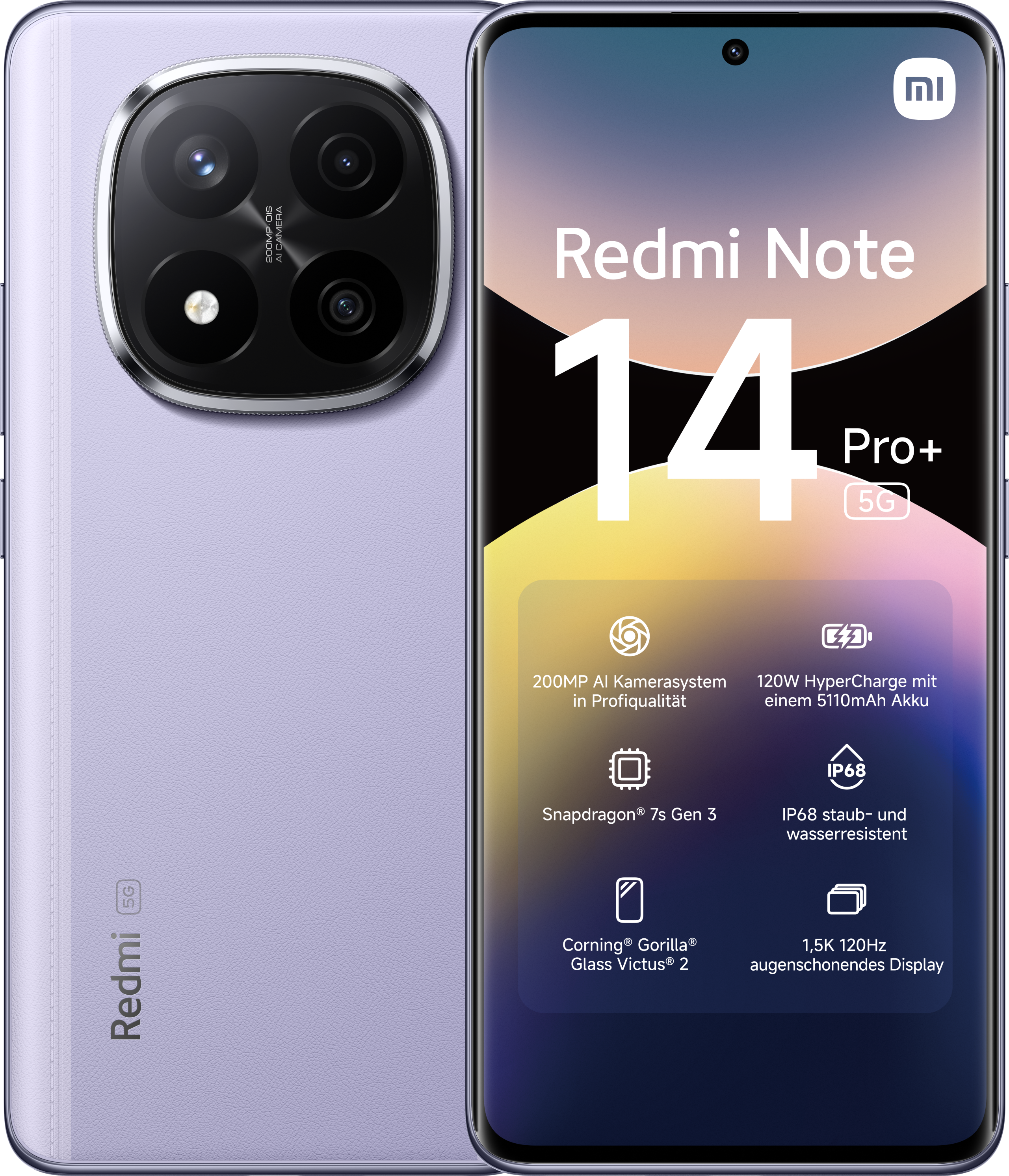 Redmi Note 14 Pro+ 5G 8GB + 256GB Lavender Purple Smartphone