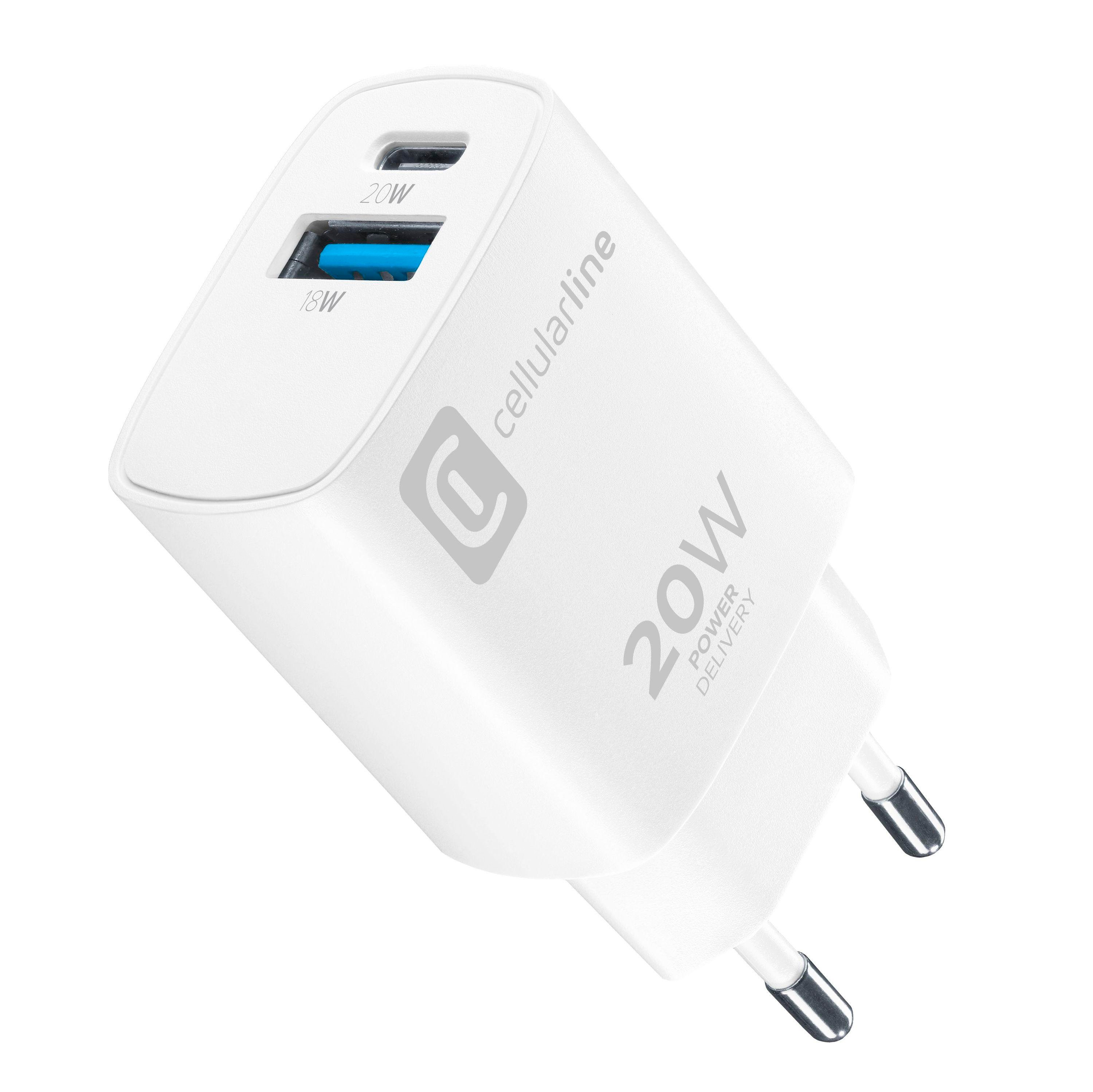 Dual Port Travel Charger Apple PD 20W White (60785) Ladegerät (USB-A + USB-C)