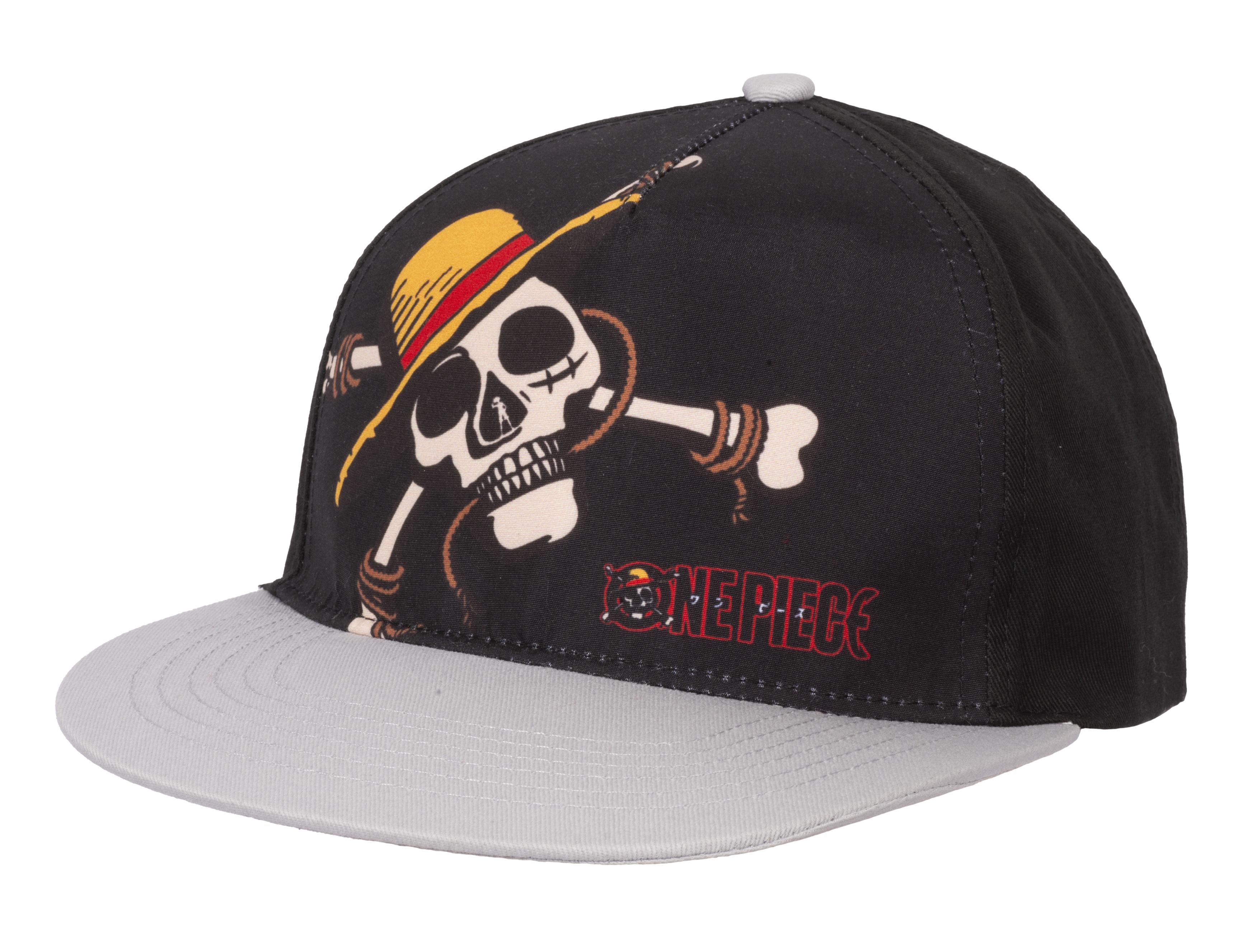 Kappe One Piece Totenkopf schwarz Kappe