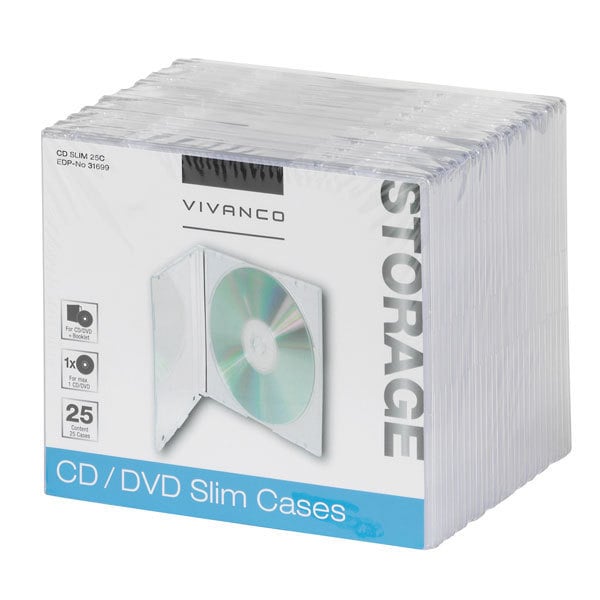 CD/DVD Slim Case, 25er Pack (31699)