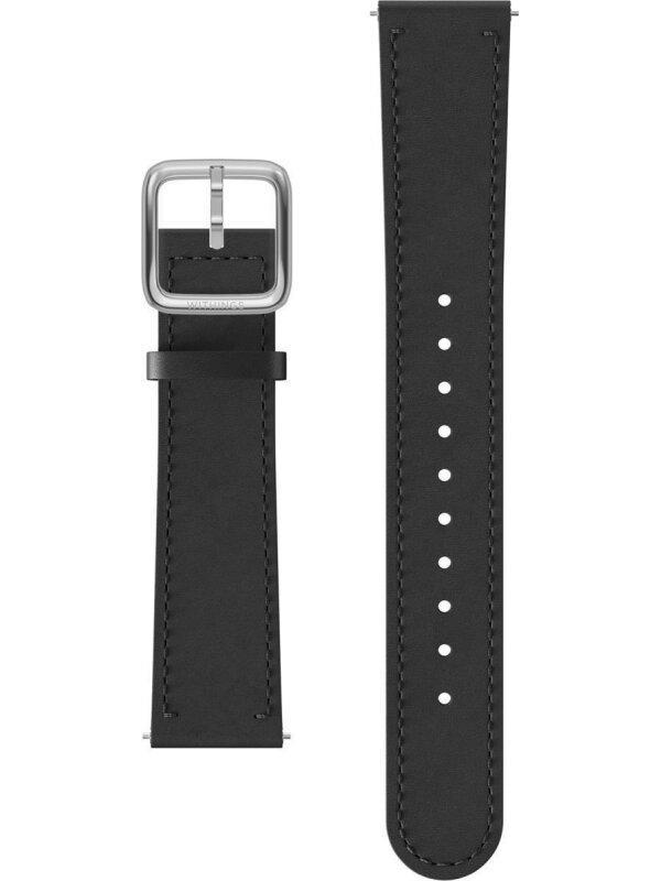 Leather Wristband 20mm Schwarz Armband